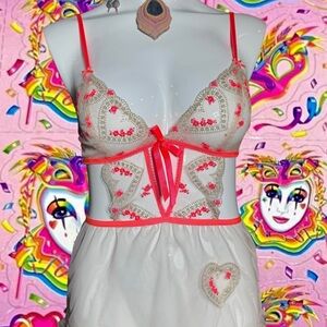 Enchanting pink heart & bow play suit